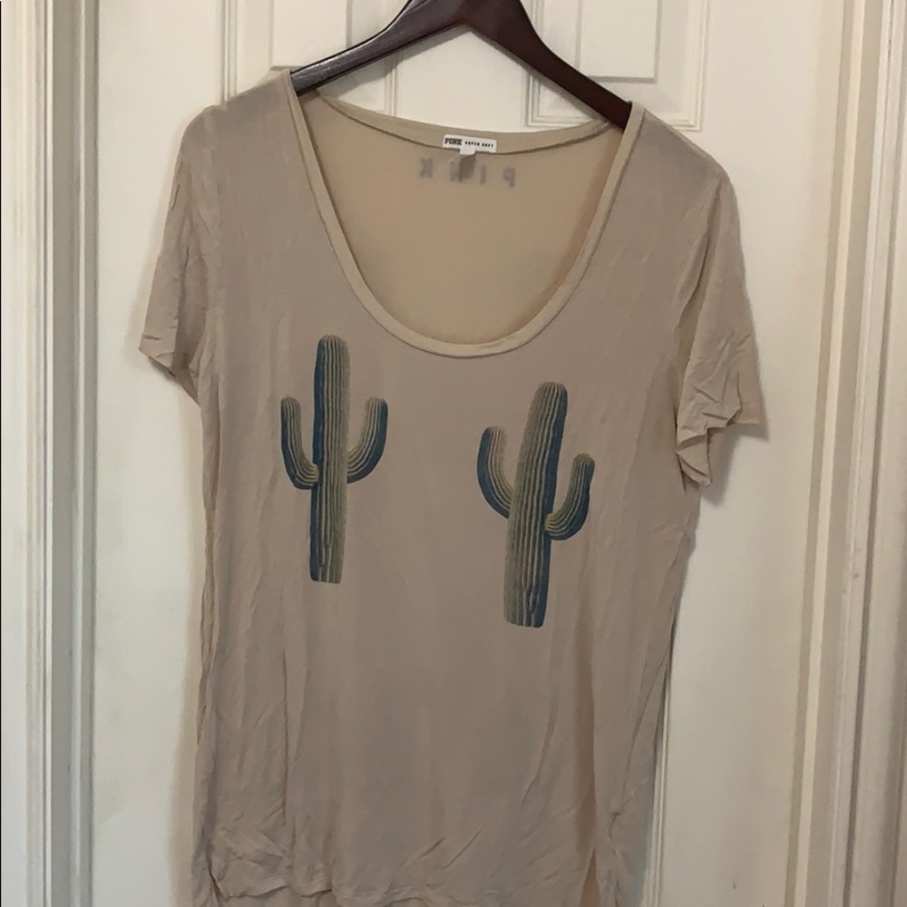 PINK - super soft slouchy tee cactus print